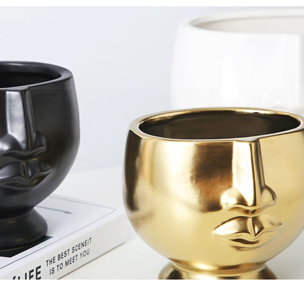 Скандинавский стиль суккулентный горшок ваза керамическая человеческое лицо