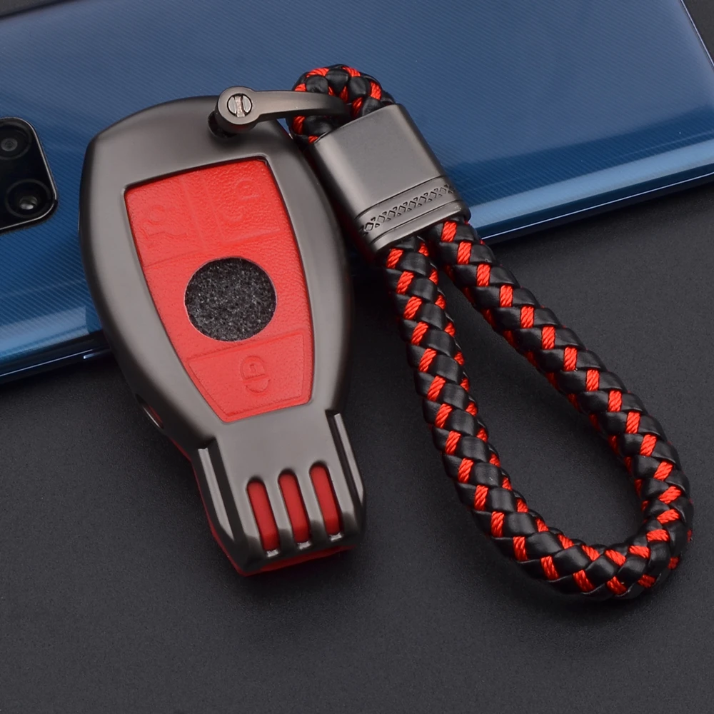 

Car Key Case Cover For Mercedes Benz W203 W210 W211 W124 W202 W204 W212 W176 AMG Accessories Shell Protector Key Case Chains