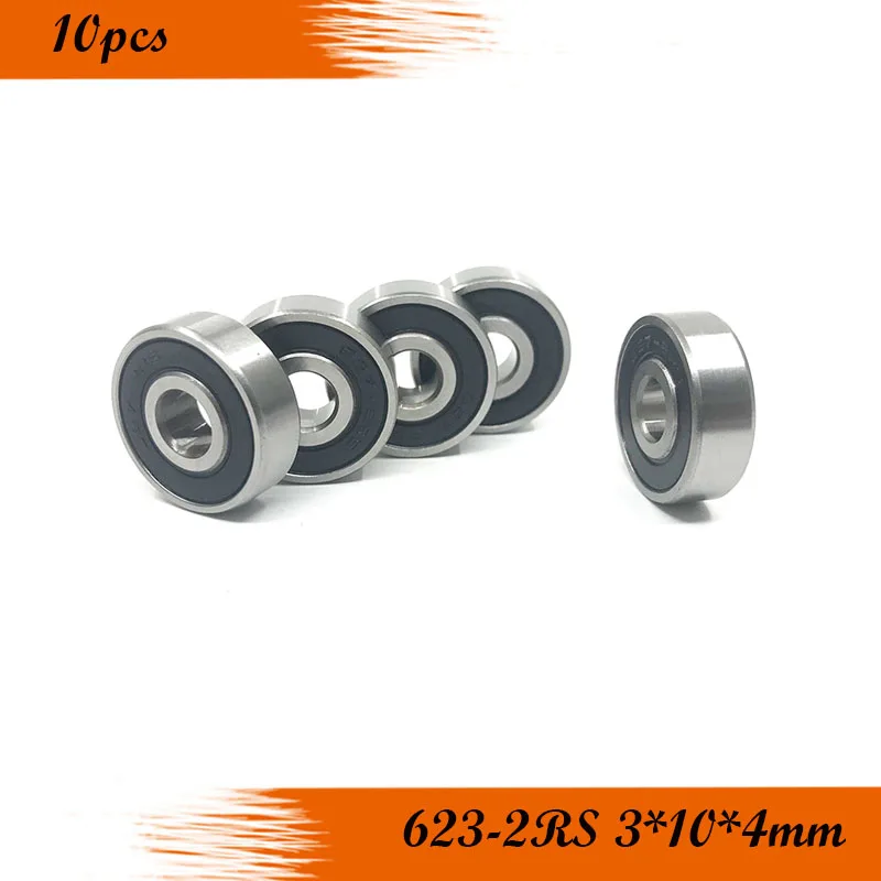 10PCS 623-2RS 623RS 623 R-1030RS ABEC-5 deep groove ball bearing 3x10x4mm miniature bearing