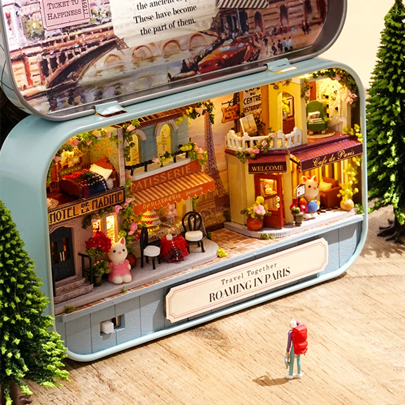 Деревянный кукольный мини дом в 3D коробке набор компонентов для мебели сделай