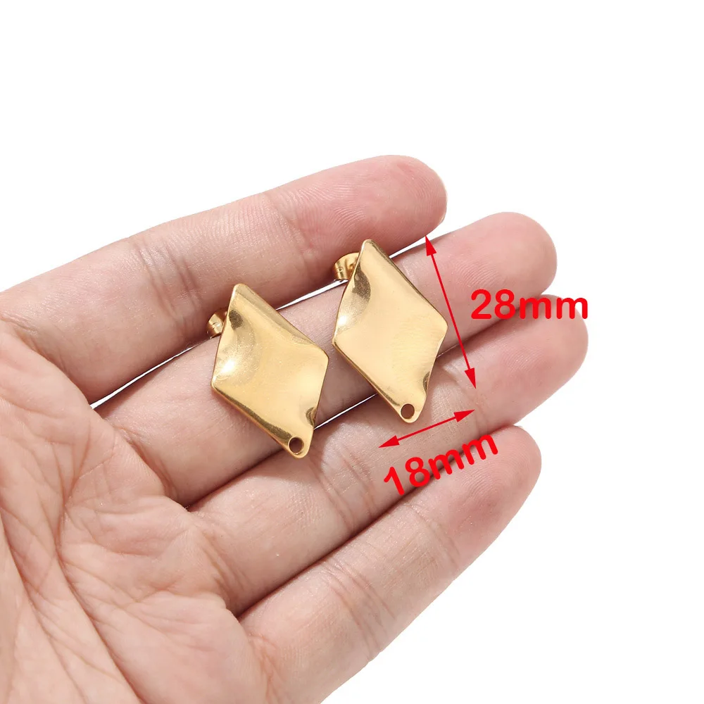 10 шт. серьга геометрической формы из нержавеющей стали аксессуары золотые