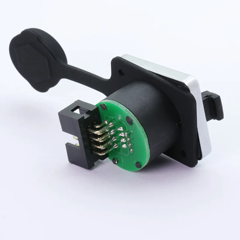 Preise 100 Pcs/lot Rechtwinklig PCB Board RJ45 Weibliche Jack Panel Mount IP65 Wasserdichte 8P8C RJ45 Ethernet Steckdose Chassis Stecker