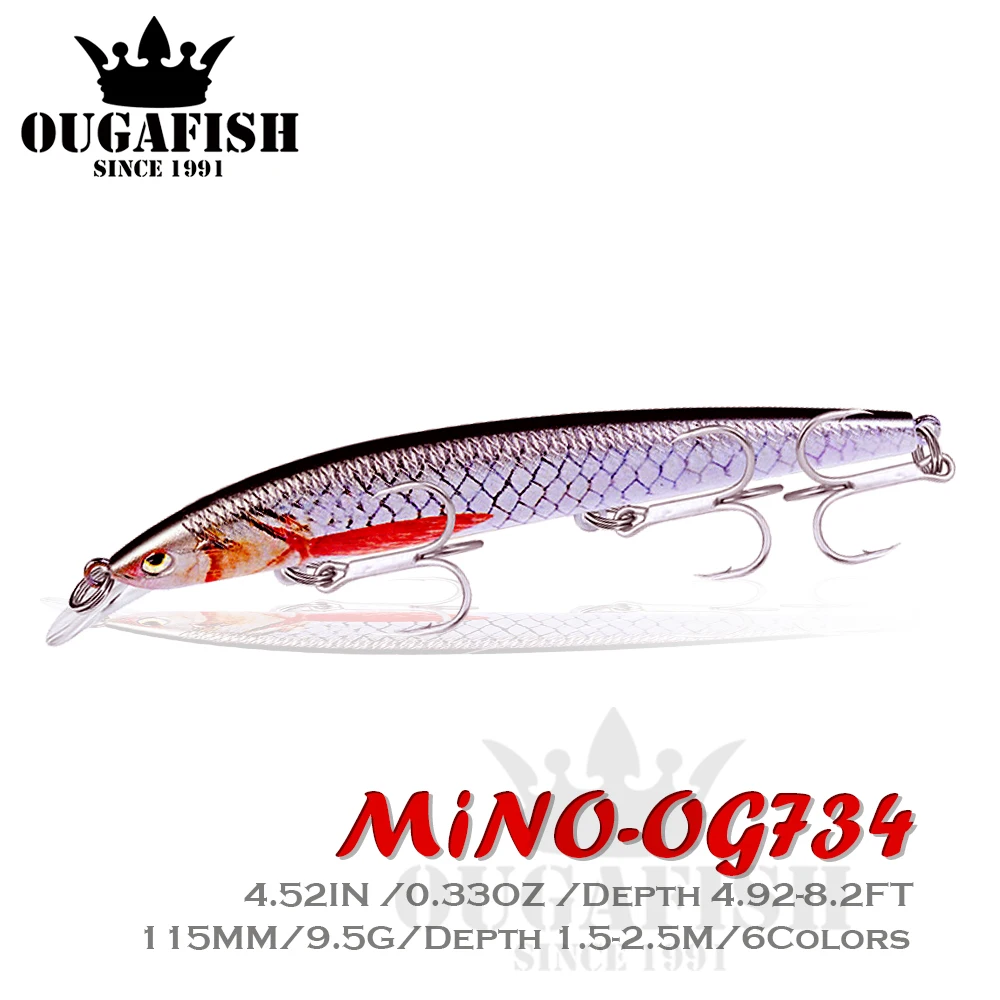 

Minnow Fishing Accessories Lure 9.5g 115MM Floating 1.5-2.5m Jerkbait Wobbler Pesca Leurre Brochet Fish Angeln Tackle Equipment