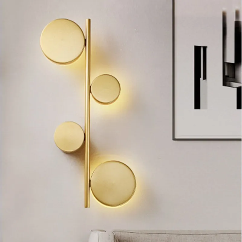 

Nordic postmodern branc LED wall lamp creative personality art light luxury coffee shop golden black color decoration wall lamp