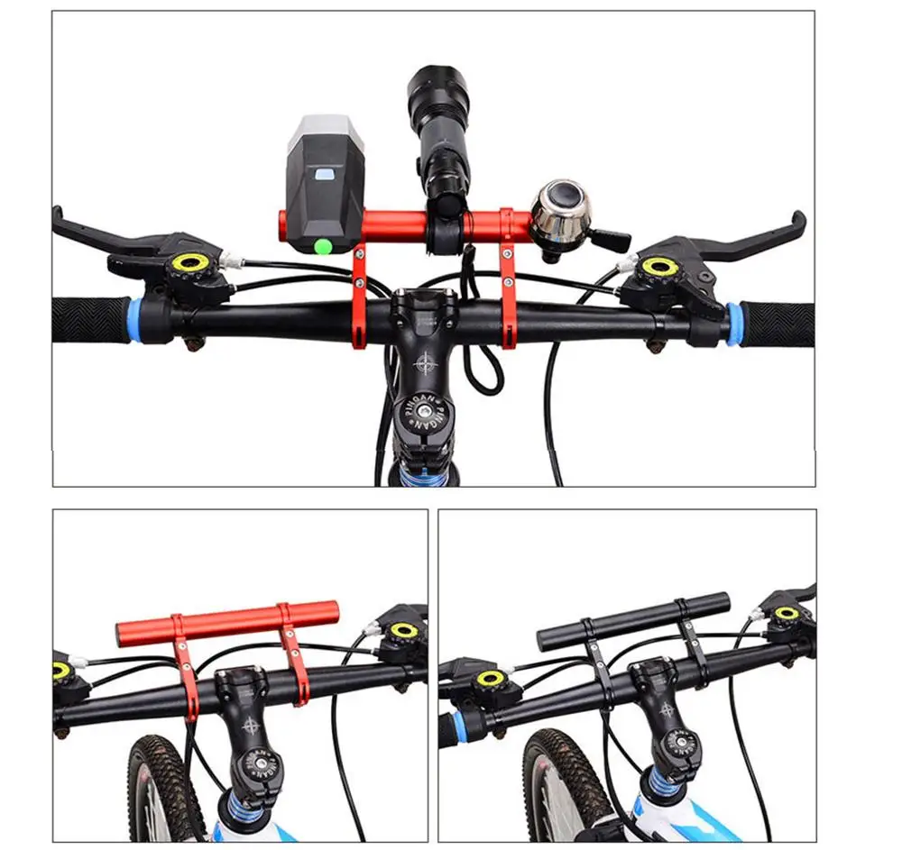 Двойной удлинитель для велосипеда держатель фонарика Bycicle поддержка мобильного