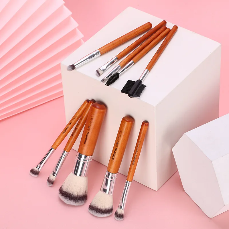 

New beginners 10 sets of soft hair makeup brushes portable eye shadow foundation brush makeup tool set wholesale