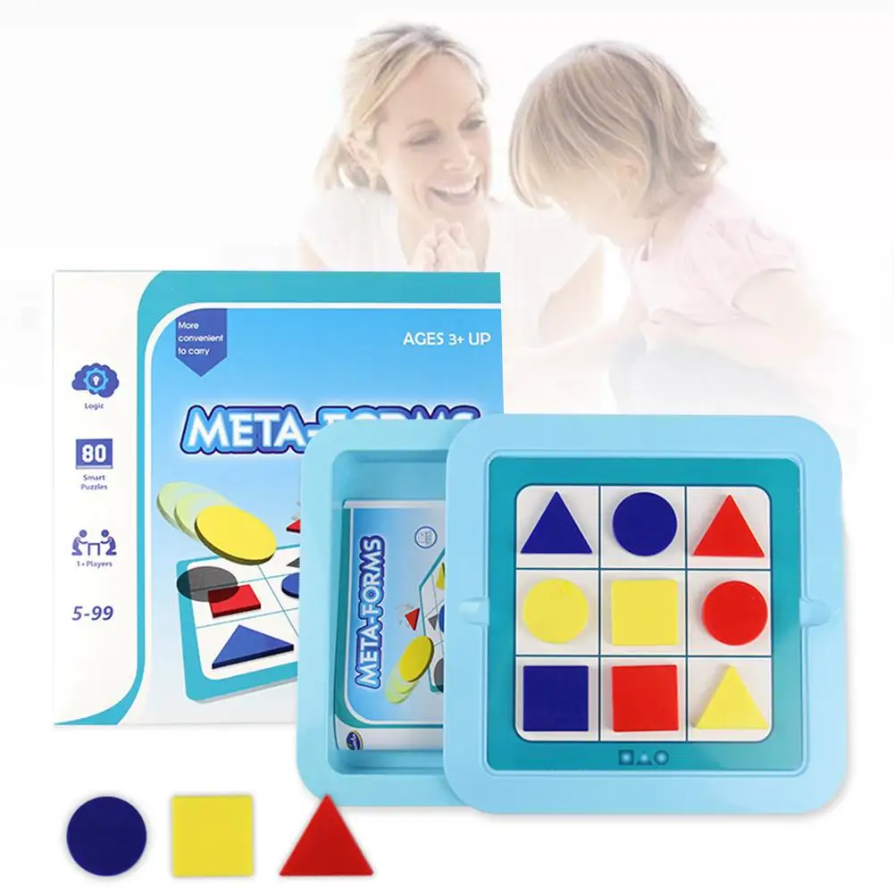 

Детская игрушка-пазл для обучения логическому мышлению, настольная игра с 9 прямоугольными сетками, обучающая игрушка для родителей и детей...