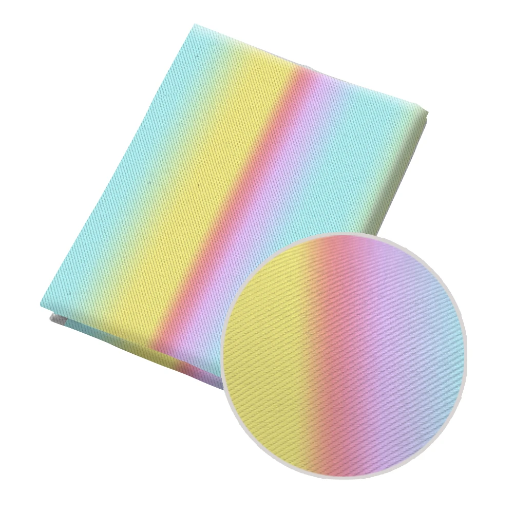 Саржевая ткань с радужным градиентом Полиэстеровая хлопчатобумажная принтом