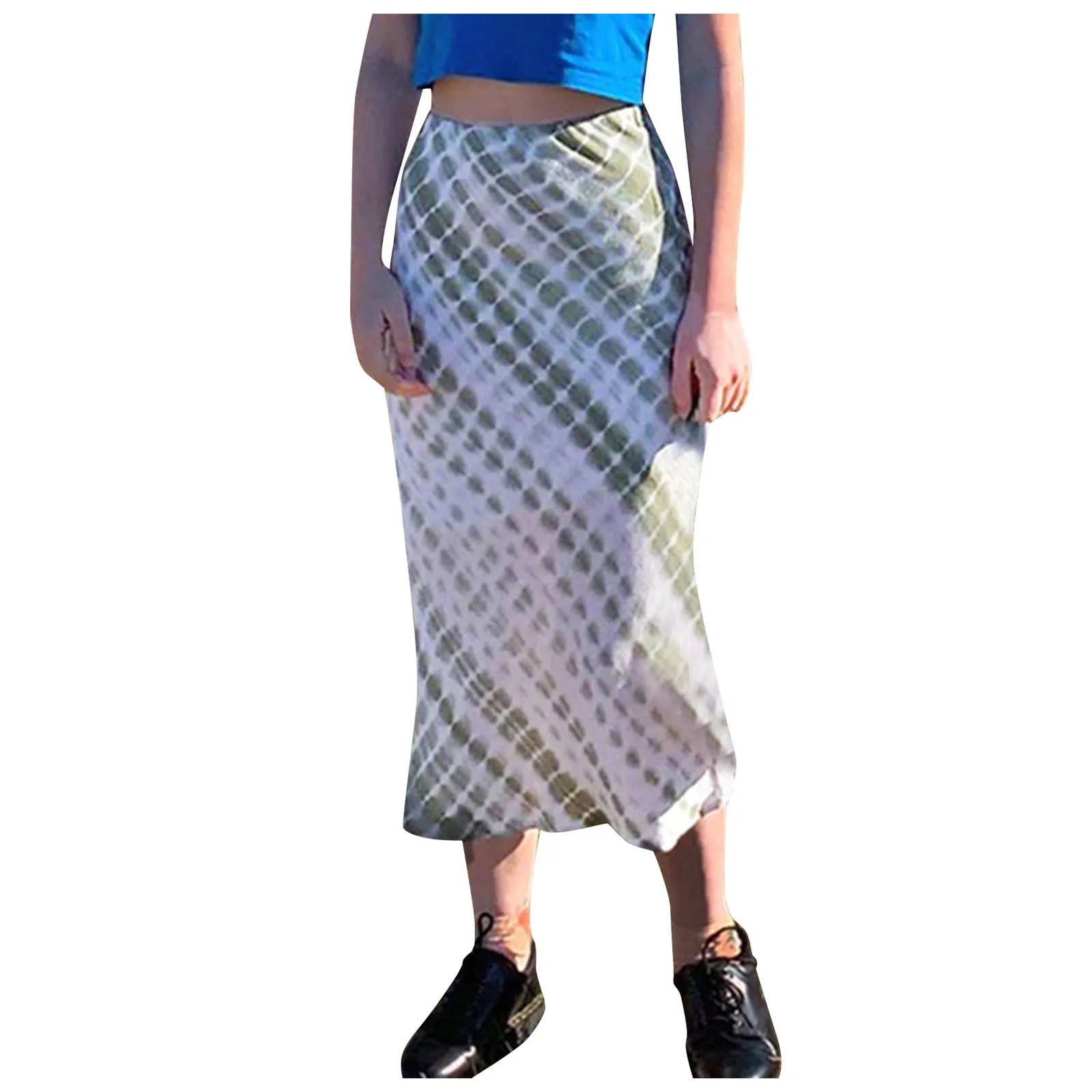 

Temperament Girl Plaid Print High A-line Skirt Women Fashion Skirts Women Streetwear Cotton Chic Vintage Mid-length Skirts#0205