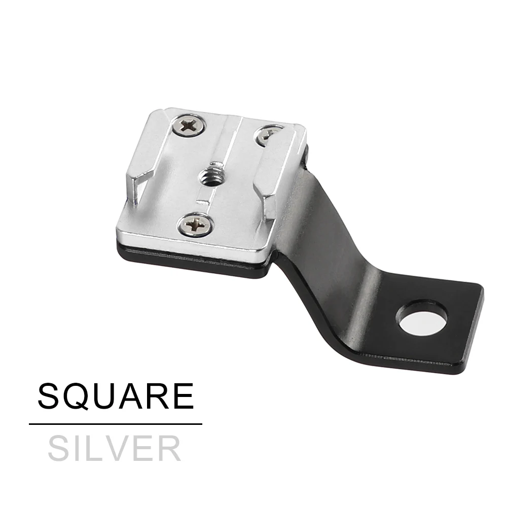 Square White Алюминиевый кронштейн держатель мотоцикла зеркало заднего вида сплав стент фиксированный для Go pro Hero 7 6 5 4 3 для Xiaomi Yi 4K Экшн-камера - Цвет: Square White