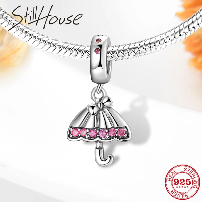 Бусины-Зонтики из серебра 925 пробы с фианитами | Украшения и аксессуары