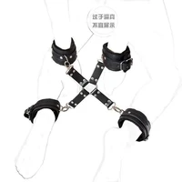 pu leather plush handcuffs shackle binding hook bdsm hands feet back buckle cross buckle passion climax sex toys adult products