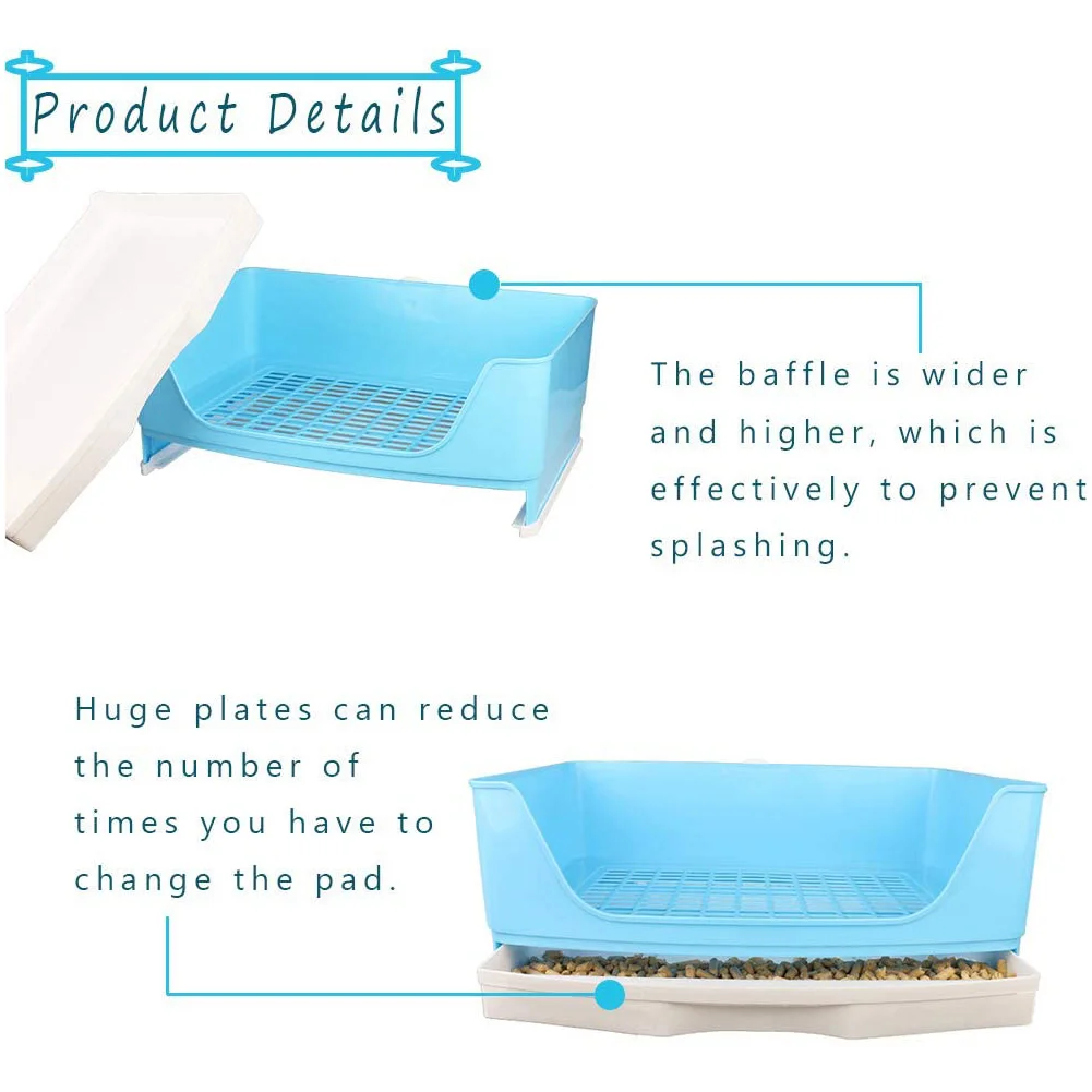 

Large Rabbit Toilet Box Trainer Potty Corner Tray Litter with Drawer Pet Pan For Adult Hamster Guinea Pig Ferret Galesaur Bunny