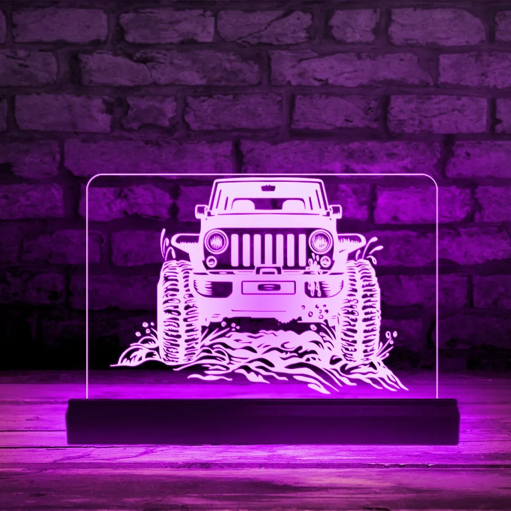 SUV Car Truck LED Nameplate Sign 4x4 Off Road Car Crossover Vehicle Modern Design Cool Lights Remote Controller Auto Show Decor james axler damnation road show