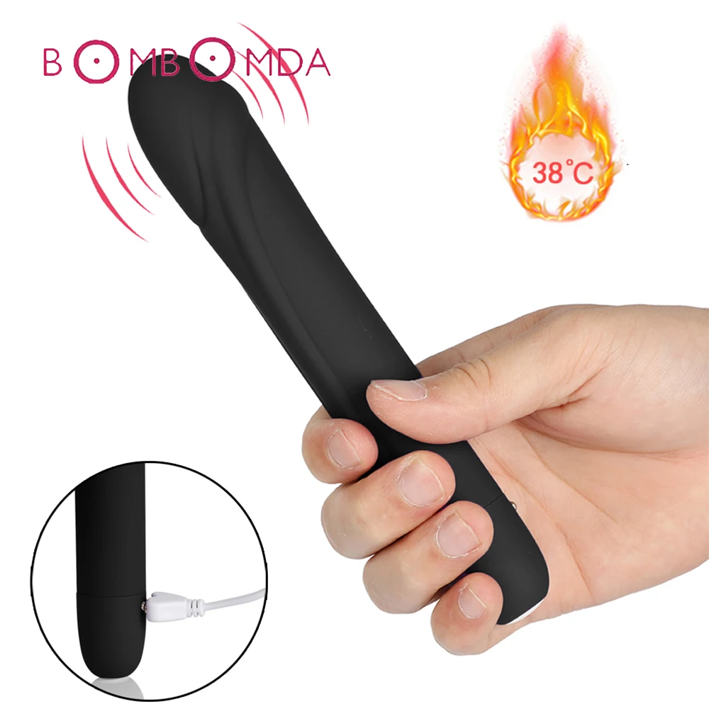 Вибратор фаллоимитатор 10 скоростей с подогревом AV вибратор эротический G Spot