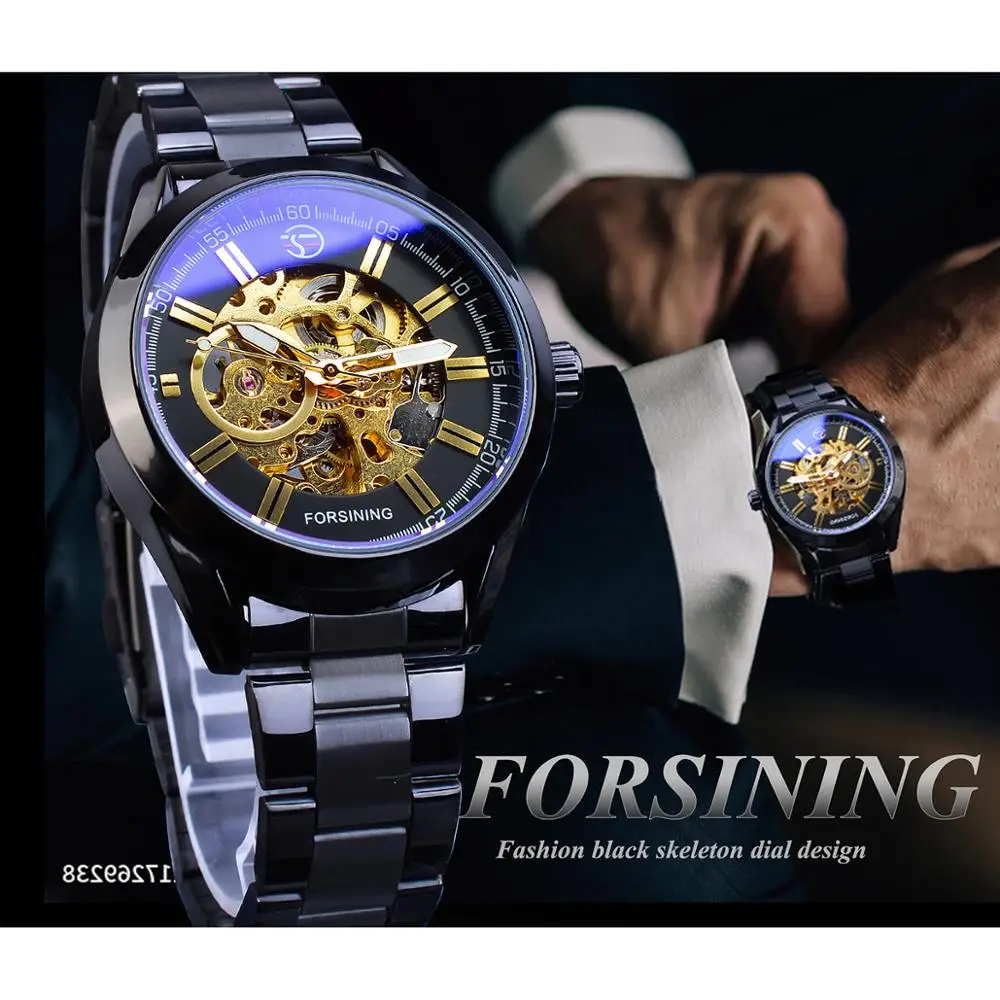 Часы наручные Forsining Мужские механические автоматические в стиле стимпанк с