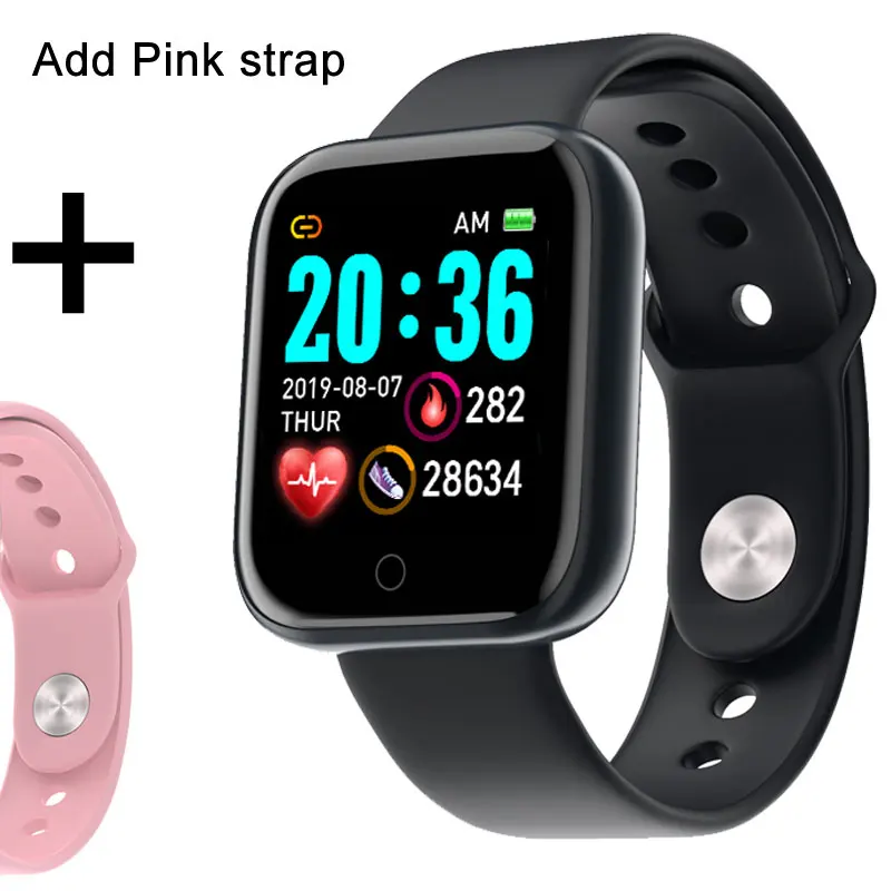 Add a pink strap Умные часы для мужчин, измерение кровяного давления, мужские электронные умные часы, монитор сердечного ритма, умные часы, водонепроницаемые, Ip67, умные часы для женщин - Color: Add a pink strap