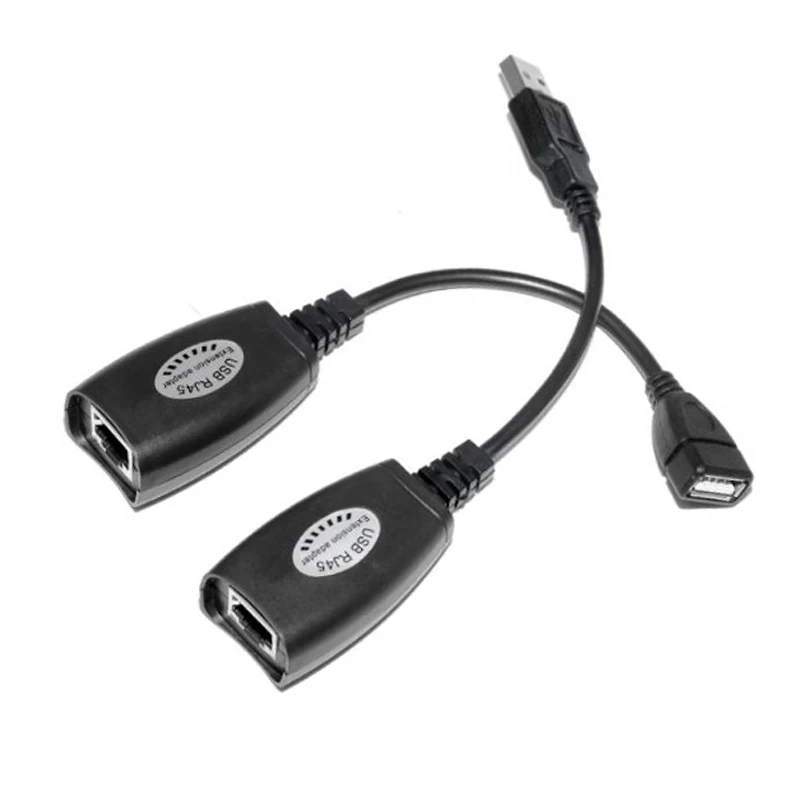 1 пара USB к RJ45 LAN Ethernet Удлинительный кабель адаптер 50 м расширитель расстояния