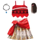 Косплей-костюм Моана для девочек, на бретельках, с открытой спиной, летнее платье принцессы, детская одежда, карнавальный костюм на день рождения