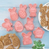 easter animal cookie cutter mould 68pcsset rabbit biscuit embossing cutter 3d cartoon bunny fudge molds baking tools party diy
