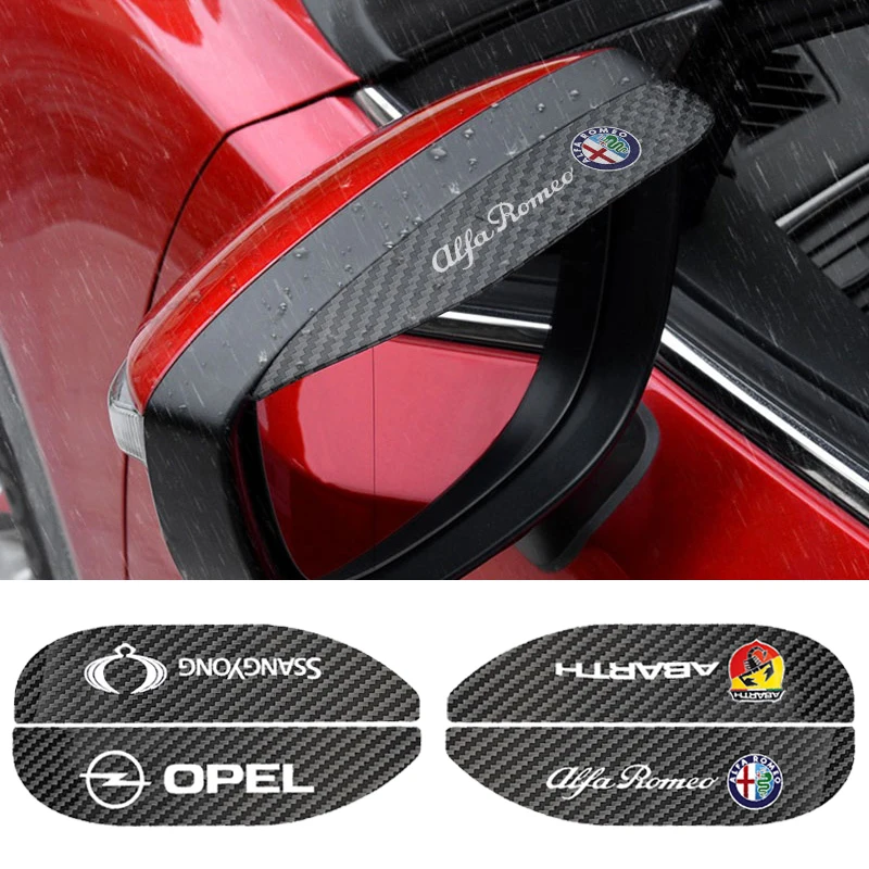 

2pcs Car Rearview Mirror Eyebrow Rain Cover Carbon Fiber Sticker For Great Wall Hover H5 H3 Safe A21 M2 M4 Wingle 5 Deer Voleex