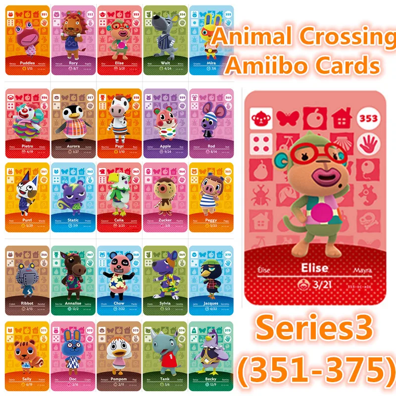 Серия 4(351 375) английская версия скрещенная карта с животными Amiibo locks nfc работает