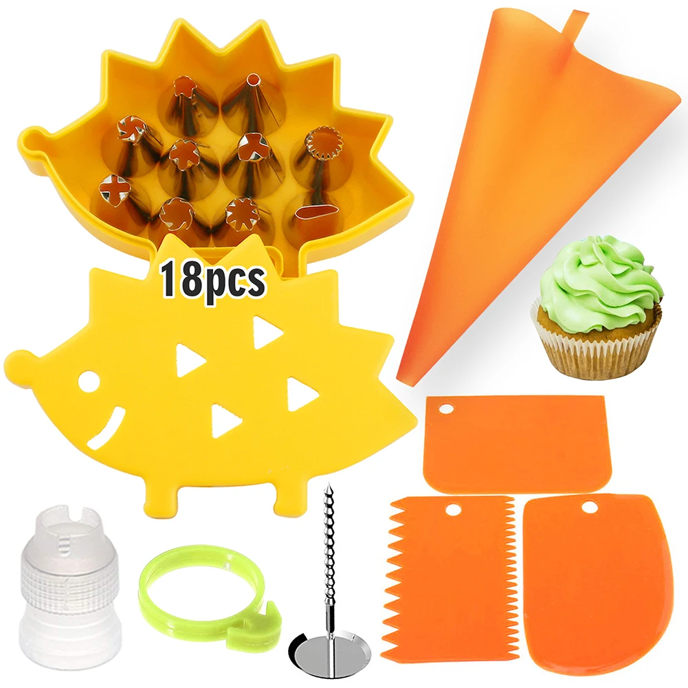 

18 Pcs/set Cake Decorating Tools Kit Baking Tool Piping Nozzle Piping Bag Set Baking Supplies Sets Cake Pastry Tips Nozzles