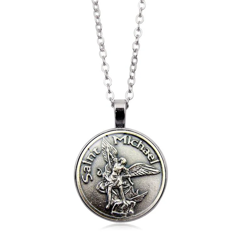 Новинка мужское ожерелье Archangel St.Michael Protect Me Saint Shield защитный Шарм русская подвеска
