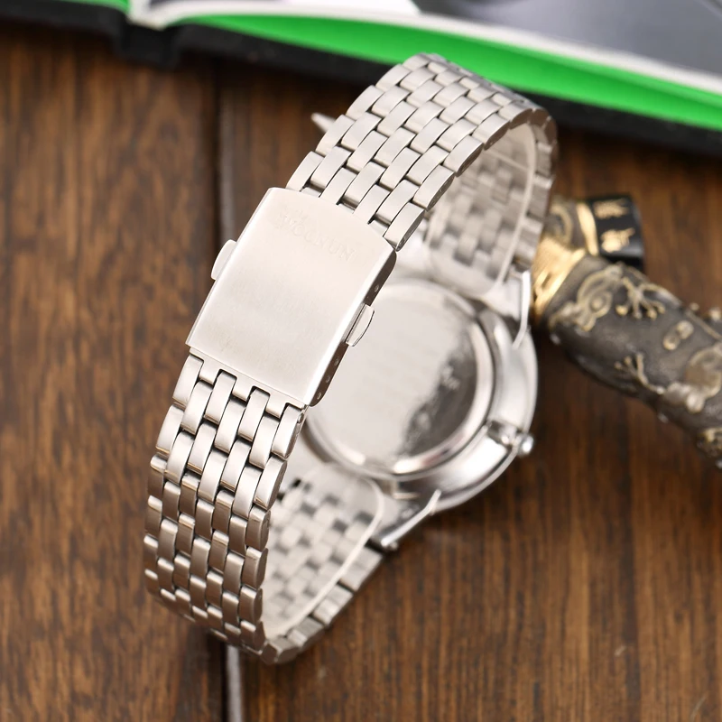 

2020 WOONUN Slim Mens Watches Stainless Steel Quartz Watch Man Top Brand Luxury Rhinestone Diamond Men Watches relogio masculino