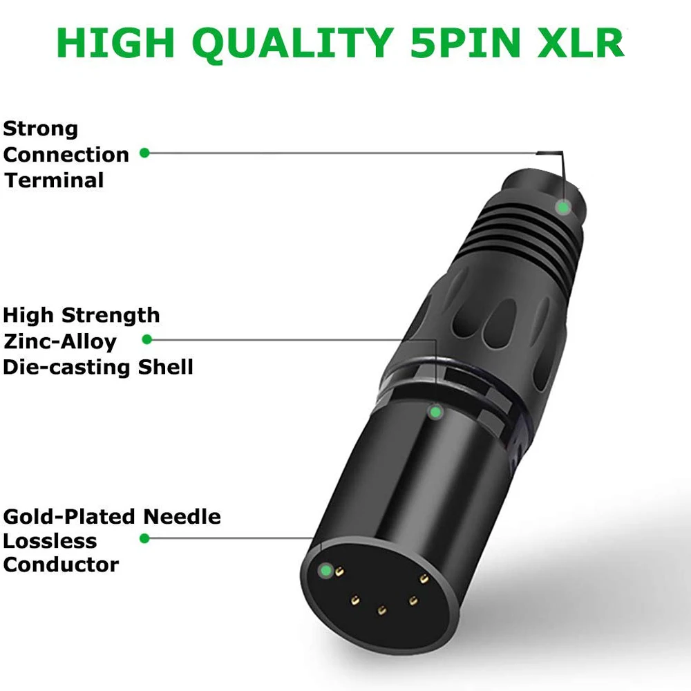 5pins XLR микрофон аудио кабель для подключения к сети 5Pin Мужской Женский Разъем Cannon