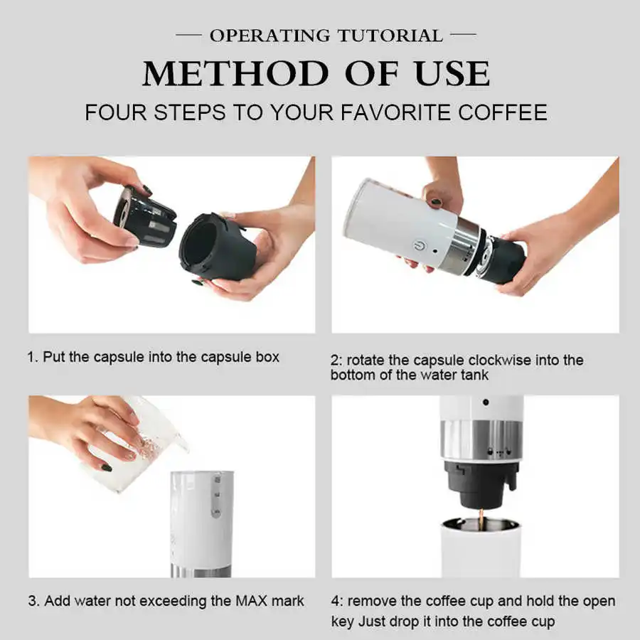 

Portable Coffee Machine USB Electric Coffee Maker Full-Automatic Espresso Machine For Home Travel