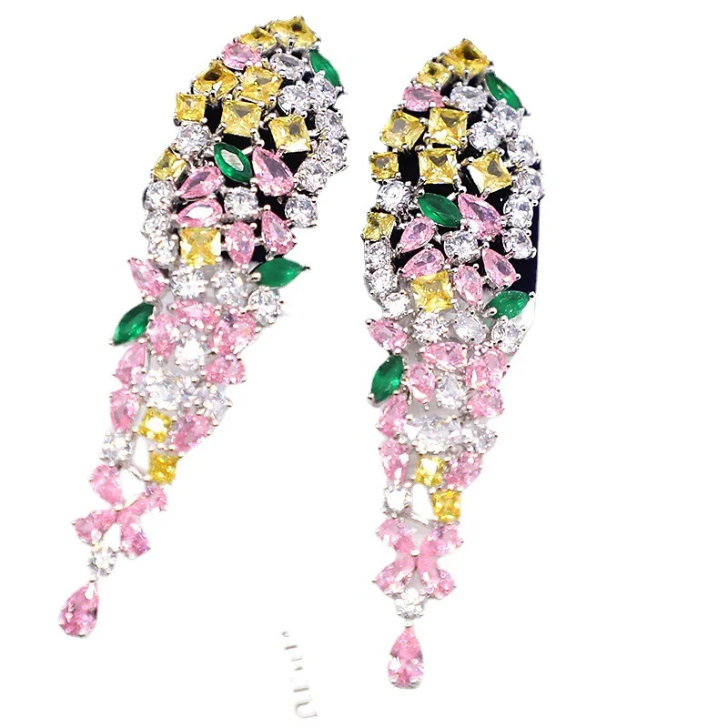 

Exaggerated personality long tassel earrings 210318-05