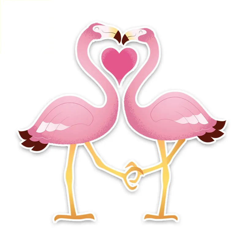 

LLY-0924 Classic Lovely Car Sticker Couple Flamingos Modeling Decal PVC New Design Fashion Style Sunscreen Waterproof Car Decals