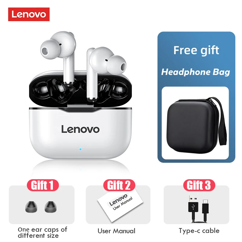 Беспроводная гарнитура Lenovo LP1 спортивные водонепроницаемые наушники Bluetooth с