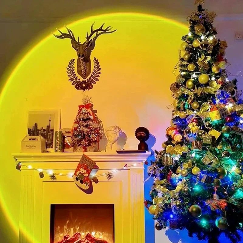 Sunset Projection Night Light Background Galaxy Projector Atmosphere Rainbow Lamp Decoration Bedroom Decorative |