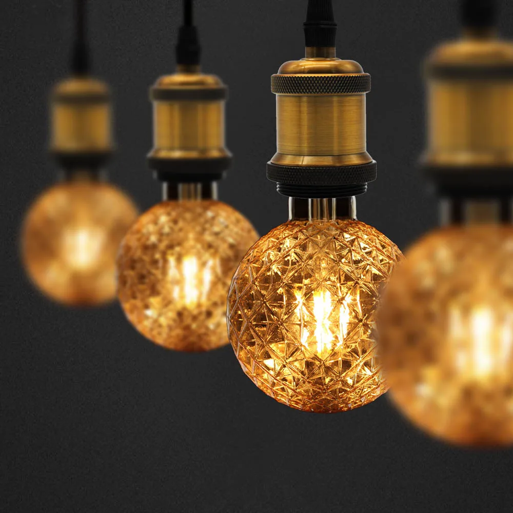 TIANFAN Edison ЛАМПЫ G95 кристальная лампа Светодиодная в форме шара-глобуса винтажная нить 4 Вт декоративная лампа накаливания