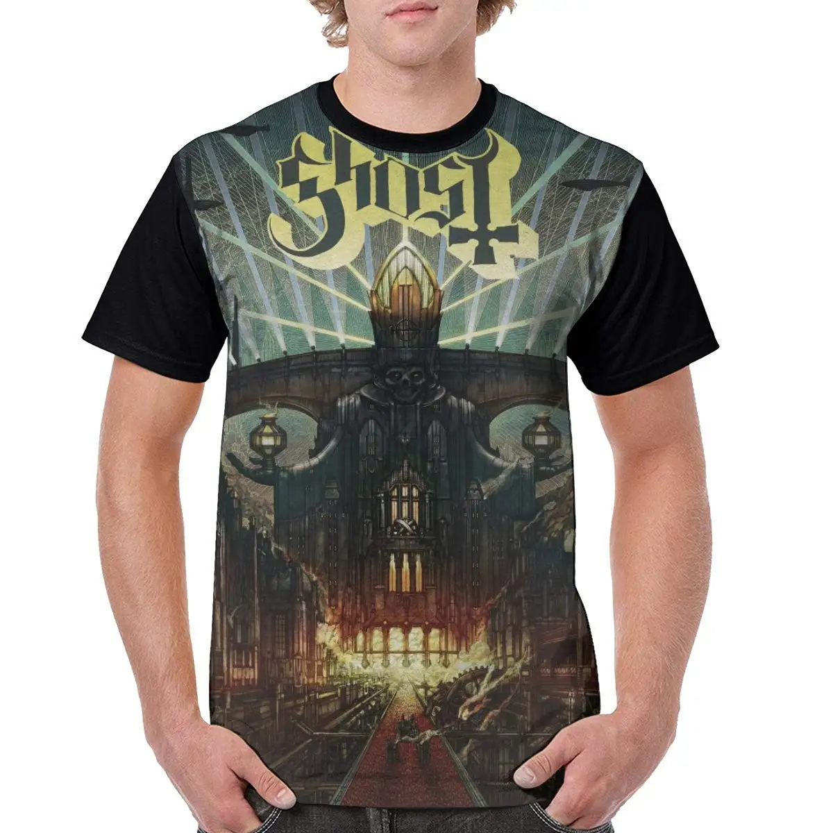 Ghost Meliora Мужской премиум полиэстер футболки Удобные TSDFC черный унисекс для мужчин
