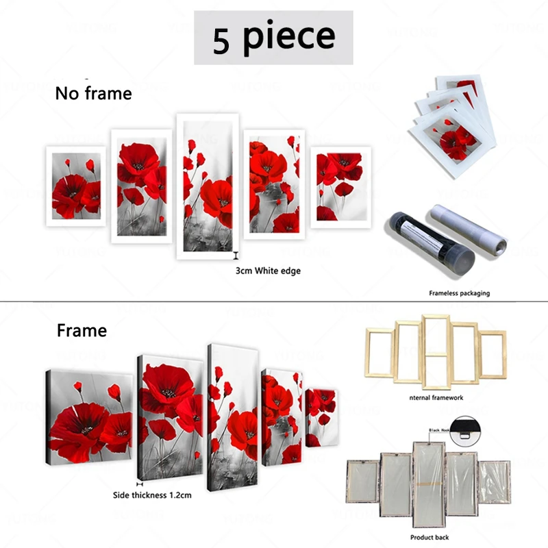 Модульные картины для домашнего декора гостиной 5 шт. Красивый Изысканный