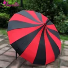 Зонтик от солнца в готическом стиле Лолита, Свадебный в краснуючерную полоску, пагода, 10 шт.