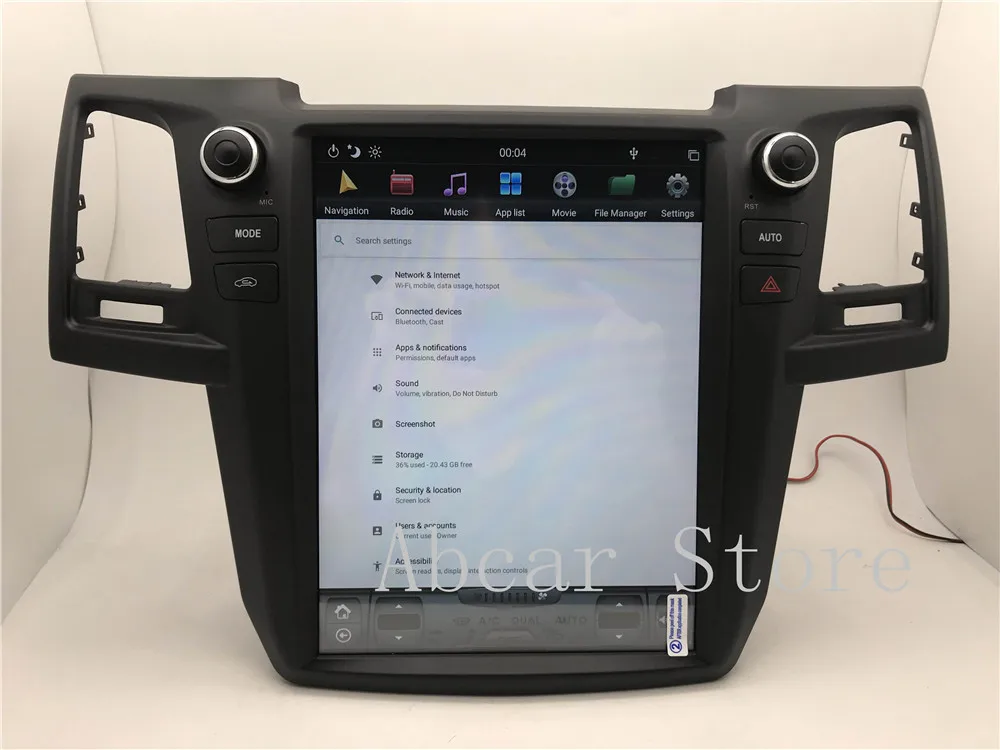 12,1 ''Tesla стиль Android 8,1 автомобильный dvd-плеер gps навигация для Toyota Fortuner 2007- головное устройство стерео PX6 HDMI радио ips