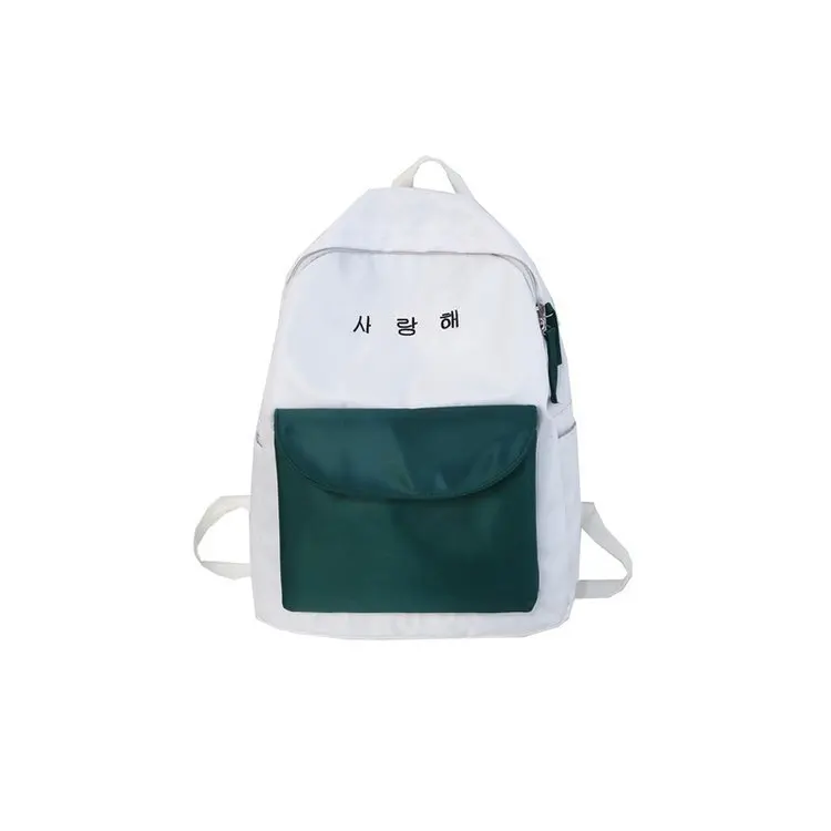 

College style simple matching color student schoolbag versatile leisure sweet girl backpack travel bag