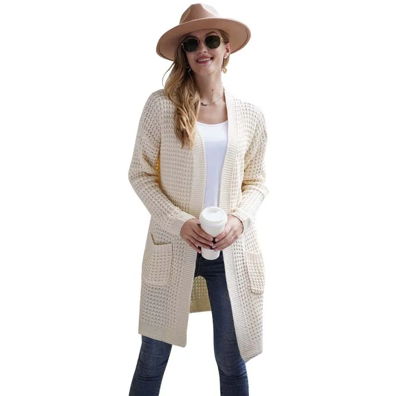 Осень зима 2020 новый длинный вязаный кардиган для женщин с длинным рукавом