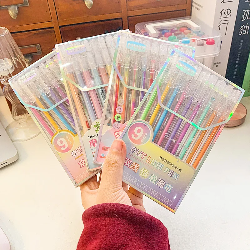 

9Pcs/Set Highlighter Pen Rainbow Marker for Journal Marcadores Fluorecent Drawing Pen School Office Supplies Japanese Stationery