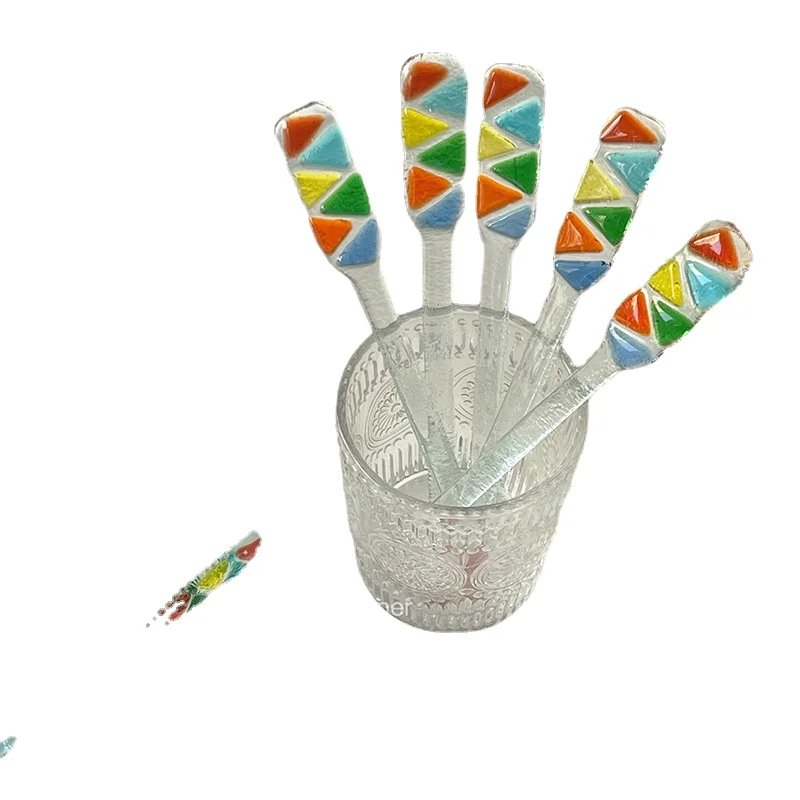 Стеклянная мешалка для чая стеклянная в стиле ретро цветная креативная