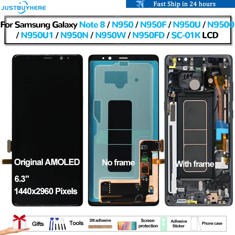 Оригинальный AMOLED ЖК-дисплей для Samsung Galaxy Note 8 Note8 N950 N950F N950FD Pantalla Сенсорная панель