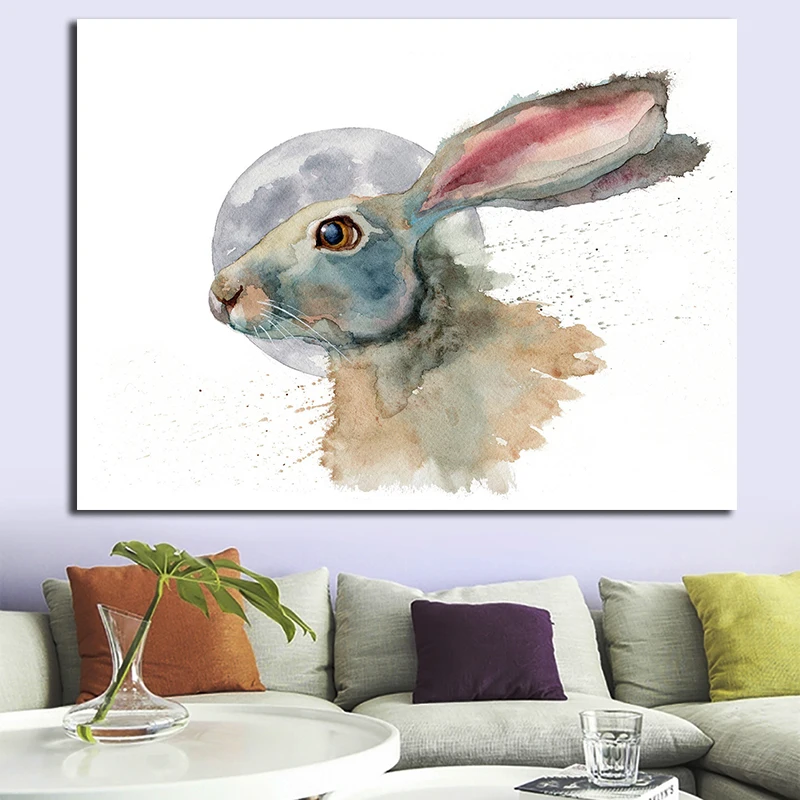 Постер с абстрактным большим Кроликом животные картина настенные картины плакат