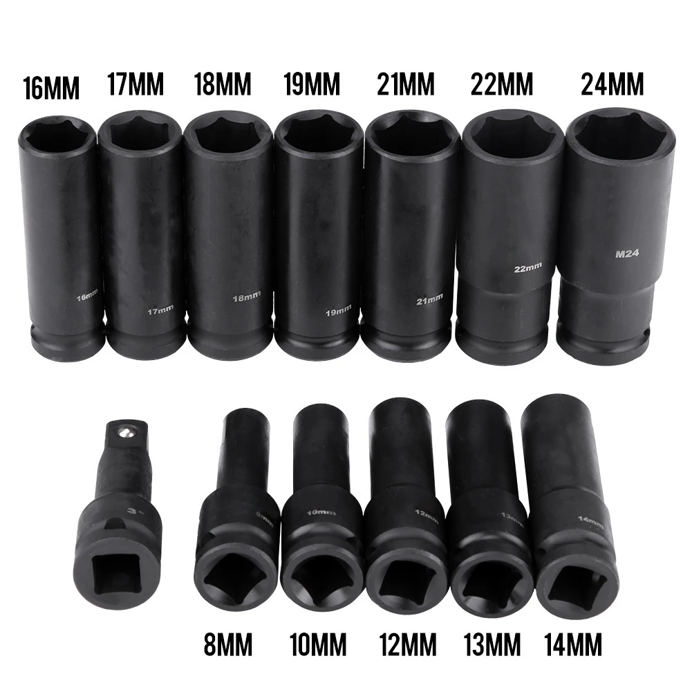 13Pcs 8-24mm 1/2in Drive Allen Hex Key Bit Socket Extension Rod Lengthened Set | Инструменты