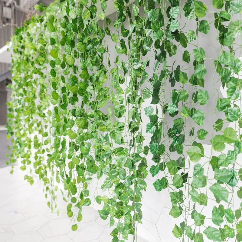 

Wall artificial plants for home decor Green Artificial Hanging Leaf 220cm for Wedding Party Garden room Decoration accessories