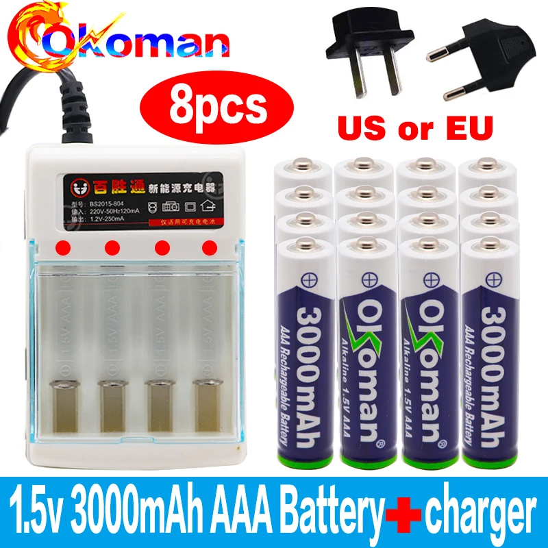 Новый бренд 3000mah 1 5 V AAA щелочная батарея аккумуляторная для дистанционного