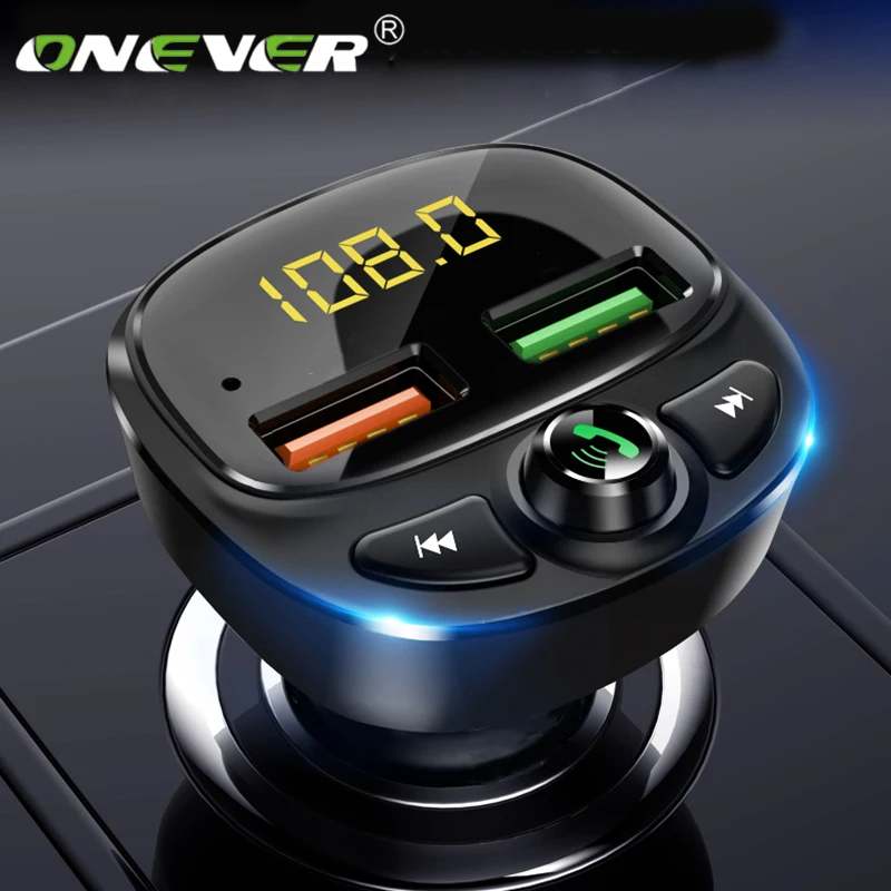 Автомобильный Fm трансмиттер Onever Bluetooth 5 0 с функцией быстрой